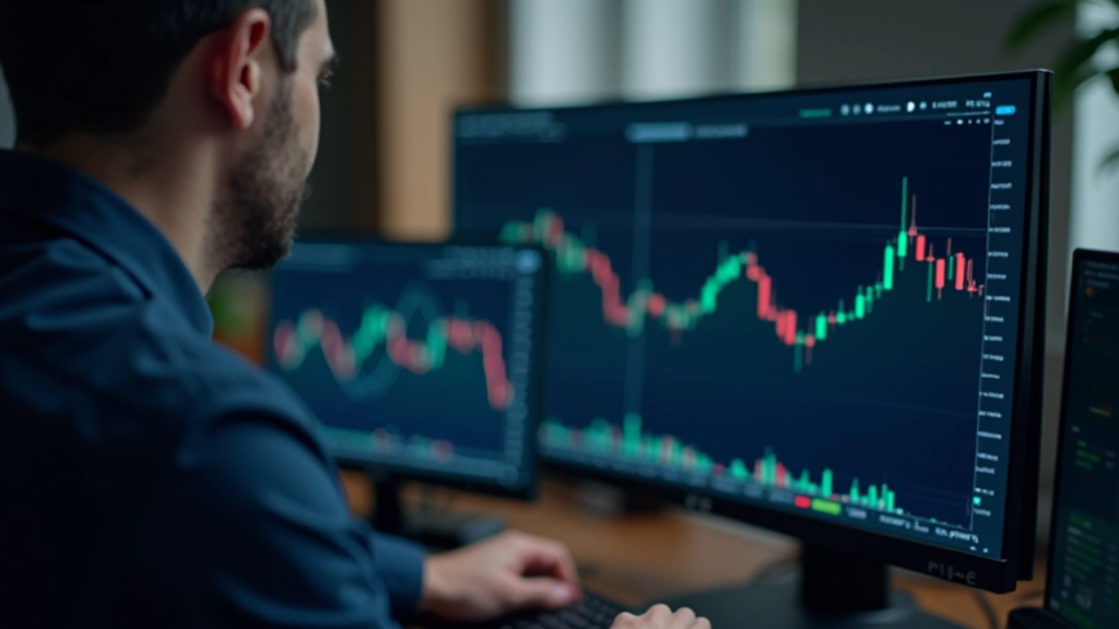 Trader analyzing technical indicators and market signals on professional trading platform