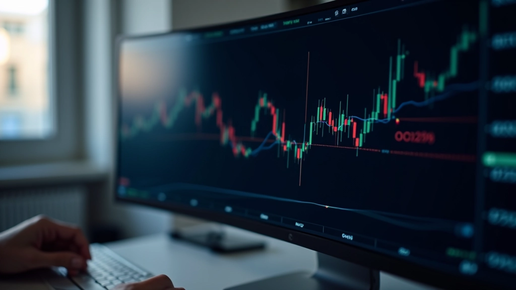 Computer screen displaying MACD indicator with three components: MACD line, signal line, and histogram bars in green and red